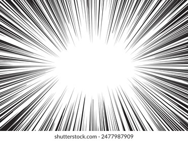 Konzentrierte Linien, Manga, Effektlinien-Bilder, Vektorillustration-Hintergrund, Geschwindigkeitsgefühl
