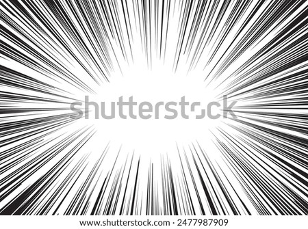 Concentrated lines, manga, effect line images, vector illustration background, sense of speed