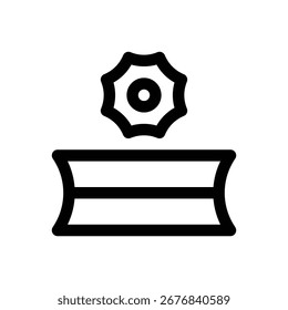 Konzentrierte Solarenergie. Bearbeitbares Strichvektorsymbol.