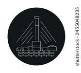 Concentrated Solar Thermal color line icon. CST power plant station. Vector isolated element. Editable stroke.