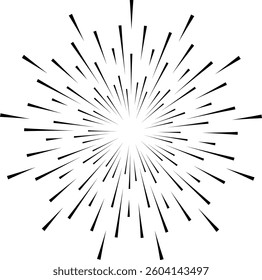 Concentrated speed lines spreading out from the center of the composition, creating a dynamic and energetic visual effect resembling a starburst or firework explosion