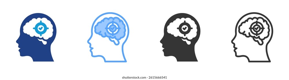 Concentrating icon set multiple style collection