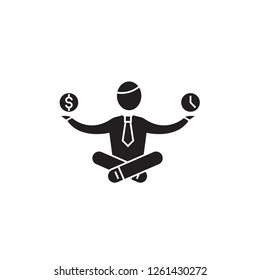 Concentration black vector concept icon. Concentration flat illustration, sign