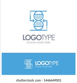 Concentration, Control, Effective, Sand clock Blue outLine Logo with place for tagline