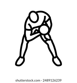 concentration curls arm fitness exercise line icon vector. concentration curls arm fitness exercise sign. isolated contour symbol black illustration