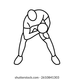 concentration curls arm fitness exercise line icon vector. concentration curls arm fitness exercise sign. isolated contour symbol black illustration