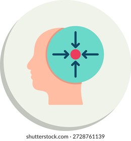 Concentration Flat Circle Style Icon
