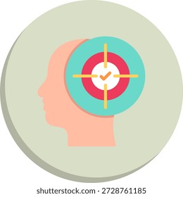 Concentration Flat Circle Style Icon