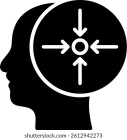 Concentration Glyph Icon Vector Design