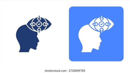 Concentration GlyphTwo-tone color and contrasting background icon illustration