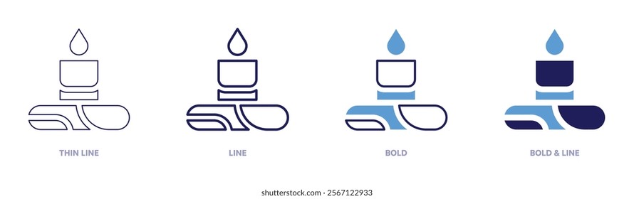 Concentration icon in 4 different styles. Thin Line, Line, Bold, and Bold Line. Duotone style. Editable stroke.