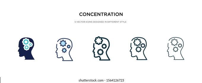 concentration icon in different style vector illustration. two colored and black concentration vector icons designed in filled, outline, line and stroke style can be used for web, mobile, ui