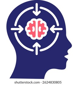 Ilustración vectorial de llenado de iconos de concentración