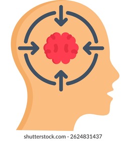Concentration Icon Flat Vector Illustration