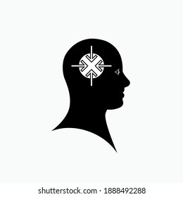 Icono de concentración. Símbolo concentrado de mente - Plantilla de logotipo vector. 
