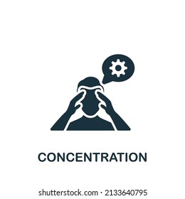 Concentration icon. Monochrome simple icon for templates, web design and infographics