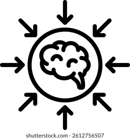 Concentration Icon Outline Vector Illustration