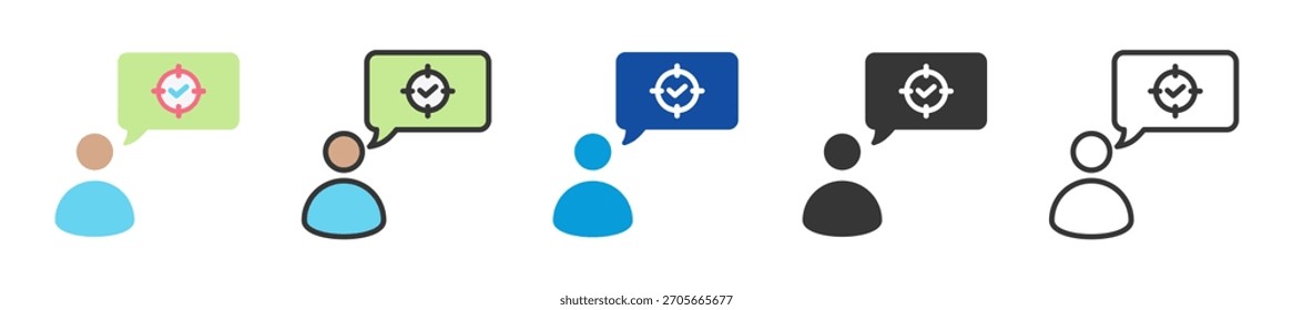 Conjunto de iconos de concentración Estilo múltiple Varias colecciones