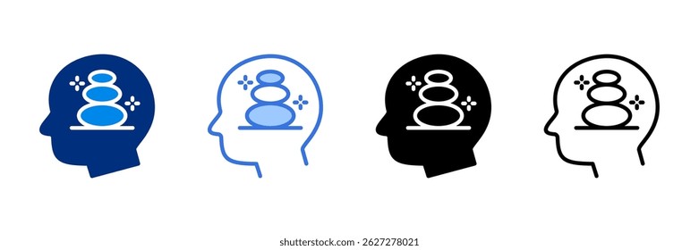 Concentration Icon Set Multiple Style Vector Illustration