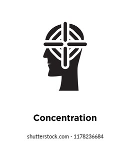 Concentration icon vector isolated on white background, logo concept of Concentration sign on transparent background, filled black symbol