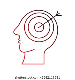 Concentration icon with white background vector stock illustration