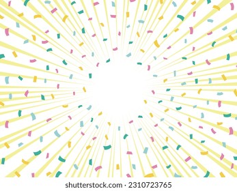 Concentration Lines and Colorful Confetti Background Material