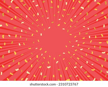 Concentration Lines and Colorful Confetti Background Material