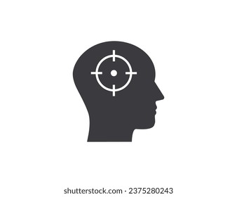 Concentration, logical thinking icon. Vector illustration.