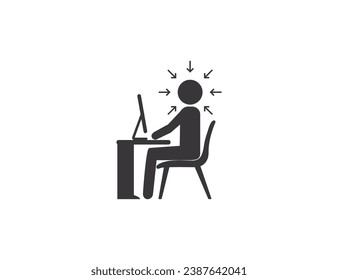 Concentración, pensamiento lógico, icono de la gente. Ilustración vectorial.