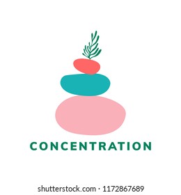 Concentration And Meditation Icon Vector