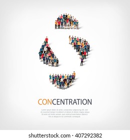 concentration people sign 3d
