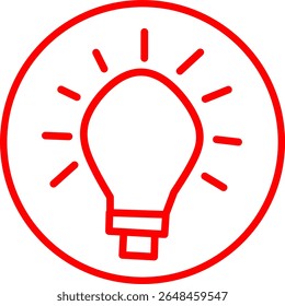concentration red line icon inside circle. Red line icon with UI UX Productivity theme inside circle