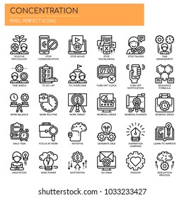 Concentration , Thin Line and Pixel Perfect Icons
