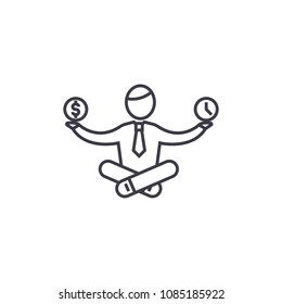 concentration vector line icon, sign, illustration on background, editable strokes