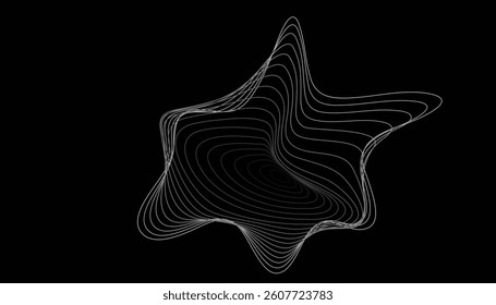 Concentric abstract contour structure in spiral form with elegant curves