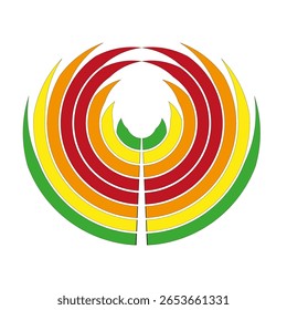 Concentric arc shapes. Abstract ring icon. Vibrant color circles. Vector sphere element. EPS 10.