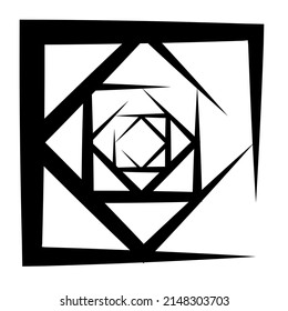 concentric black squares, vector illustration