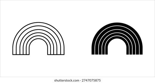 Concentric black and white semicircles number eighteen