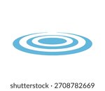 Concentric blue circles on a white background, suggesting ripples or a target.
