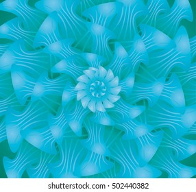 Concentric blue flower texture - Abstract background