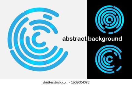 líneas azul concéntricas como icono o logotipo