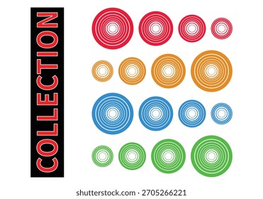 Konzentrische Kreissammlung, abstraktes Ziel oder Ripple-Symbol