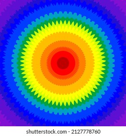 Círculo concéntrico en los colores de los chakras