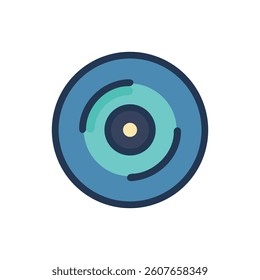 Concentric Circle Design: Blue and Teal Graphic Element