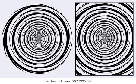 A concentric circle design with a zig zag contoured edge. Vector background pattern for posters, banners, etc.