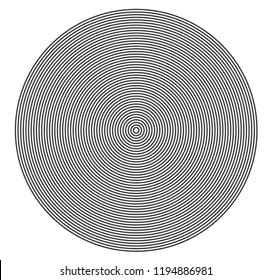 Concentric circle element. Black and white color ring. Abstract  vector illustration for sound wave, Monochrome graphic.