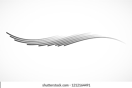 Concentric circle element. Black and white color ring. Abstract  vector illustration for sound wave, Monochrome graphic.