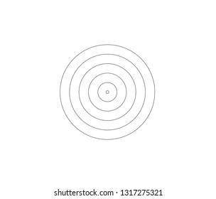 Concentric circle element. Black and white color ring. Abstract  vector illustration for sound wave, Monochrome graphic.