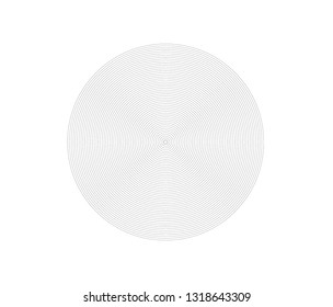 Concentric circle element. Black and white color ring. Abstract  vector illustration for sound wave, Monochrome graphic.