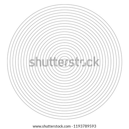 Concentric circle element. Black and white color ring. Abstract  vector illustration for sound wave, Monochrome graphic.